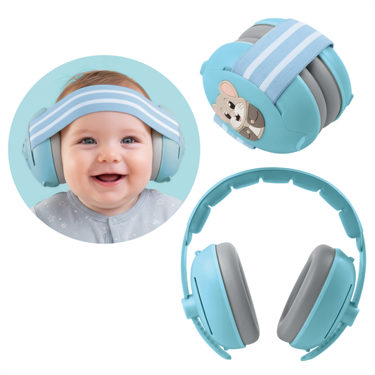 Muisstil® Gehoorbescherming Baby – Gecertificeerde Oorkappen voor baby’s en Peuters – Premium Oorbeschermers Baby - Koptelefoon Baby – Kinderkoptelefoon – 25 dB Bescherming – Blauw